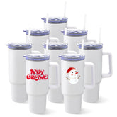 YOUKE OLA 8-pack sublimation tumbler with handle, front view, design-ready surface.