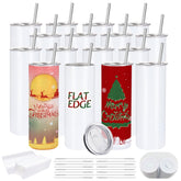 YOUKE OLA flat-edge 20oz tumbler shown with clean bottom for full-wrap sublimation.
