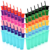YOUKE OLA glitter cups with lids and straws for effortless cold drinks