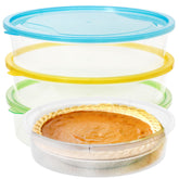 Youngever pie containers 3-pack with clear lids for freshness and portability.