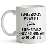 YouNique Designs Best Son Ever mug, front view, ideal daily coffee gift