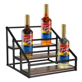 YQBRAO coffee syrup rack front view showing a tidy 12-bottle display for a coffee station