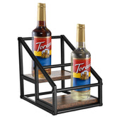 YQBRAO coffee syrup rack front view showing organized syrups for quick coffee prep
