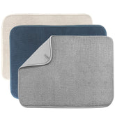 Ysanciuu dish drying mat beige 20x15 on counter absorbs moisture and keeps counters tidy