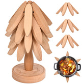 Yuejihuisimple wooden tree trivet set, assembled, guards countertops from hot dishes