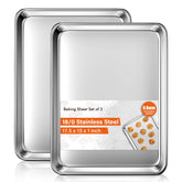 Yuiicaov baking sheet set with two half pans for generous recipes.