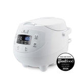 The Yum Asia Panda Mini Rice Cooker front view highlighting its compact size for small kitchens