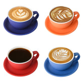 Yundu latte cup with blue matte finish for cappuccino