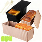 YURTKUMAS Pullman loaf pan set with lids for home baking and sandwich bread