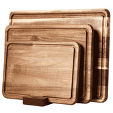 YUSOTAN cutting board set of 3 in acacia wood with smooth surface and rich grain.
