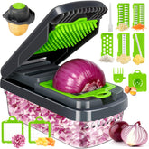Yusshn 12-in-1 vegetable chopper with non-slip base for stable prep