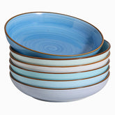 YYHY gradient blue speckled bowls set shown for stylish family meals.