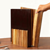 YZJSGOOD book cutting board set on stand keeps prep organized.