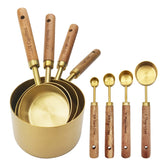 Zalaxt gold measuring cups front view with precise markings for baking