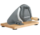 Zassenhaus Original Classic bread slicer on a wooden base for precise slices.