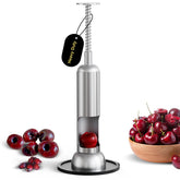Zattic Cherry Pitter top view shows quick, mess-free pitting