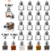 ZEAYEA 24-pack mini glass shaker cubes with lids, ideal for table service.