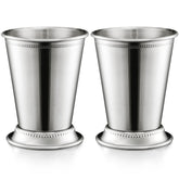 ZEAYEA mint julep cups front view, durable stainless steel for stylish cocktails.