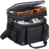 ZEEMO Soft Cooler Bag in black, closed top view, keeps meals organized for daily commutes.