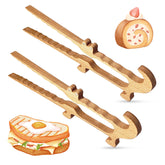 Zeikiwe crocodile wooden toaster tongs 2-pack, 11-inch, secure lift for toast and pastries