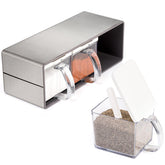 Zenfun 3 Grids seasoning organizer box with clear containers for organized kitchen storage