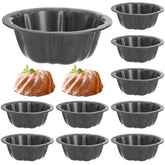 ZENFUN mini flan molds with flower-fluted top for decorative, even-baking desserts.
