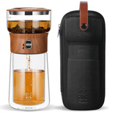 ZENS Modern Glass Infuser Teapot with one-touch brew for quick perfection.