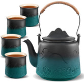ZENS gradient embossed teapot with mountain motif for elegant tea service