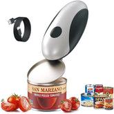 ZEUSORA electric can opener front view showing smooth edge and safety features