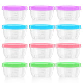 Zezzxu 5 oz freezer container with clear scale for portion control.