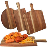Zhehao acacia square cutting board with handle for easy transport and prep