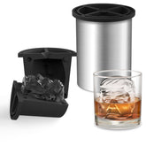 ZHITOP clear ice cube maker with 2-inch cubes for slow-melting whiskey