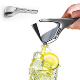 ZHIYUEJING lemon squeezer in stainless steel, compact design for easy storage and quick juicing.