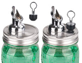 ZiHenryDa free-flow spout attached to a 70mm regular-mouth mason jar for smooth pours