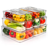 ZIJUND 14-pack fridge organizer with lids neatly stacks for a tidy fridge