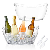 ZILAMGOO clear ice buckets set for parties, 5.5L each, keeps drinks cool.