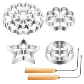 Ziliny rosette mold set with wood handles for safe, comfortable baking.