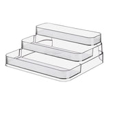 Zilphoba acrylic spice rack in clear 3-tier on a kitchen shelf for easy access