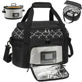 ZIOZERTT slow cooker bag front view, compact and portable for gatherings.