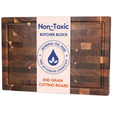 Ziruma end-grain butcher block 16x11 reduces knife dulling during meal prep.