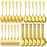 ZLMTZDJD 24pc serving utensils arranged for an elegant buffet setting