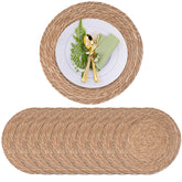 ZLMXXT 13-inch round woven placemats show natural texture and surface protection