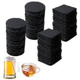 ZLOMD black slate round 4-inch coaster for elegant table protection
