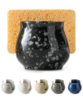 Zoeeker ceramic sponge holder for kitchen sink keeps sponges tidy and accessible