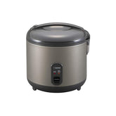 Zojirushi 1.8L rice cooker in metallic gray, front view, for consistent everyday meals.