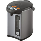 Zojirushi CD-WCC30 front view shows a sleek silver and dark brown finish.