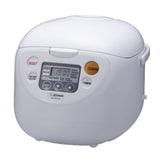 Zojirushi Micom control panel with clock and timer for precise meal planning.