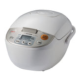 Zojirushi NL-AAC10 rice cooker with clear LCD panel for precise timing.