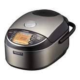 Zojirushi NP-NWC10XB front view in stainless black for stylish daily cooking.