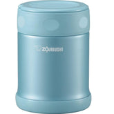 Zojirushi small aqua blue food jar lid close-up with airtight seal for hot or cold meals